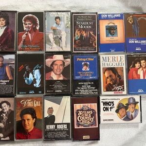 Vintage Music Cassette Tape Collection. Great country music like Reba